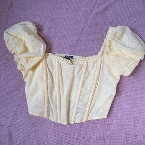 Elegant Yellow Puff Sleeve Top